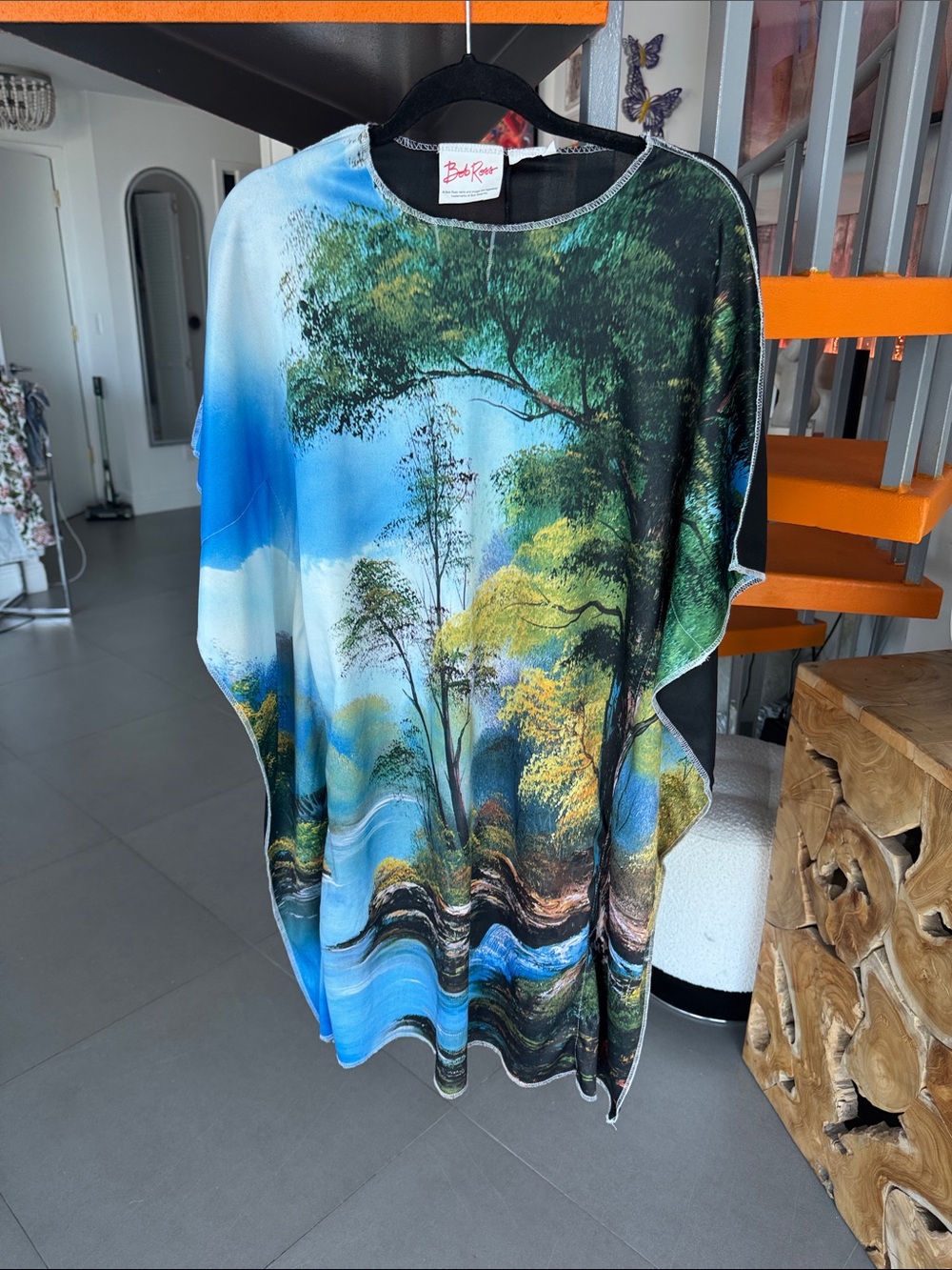 Bob Ross Scenic Landscape Print Tunic Style Top/Dress